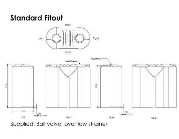 Melro 10010L Slimline Tank - Image 2